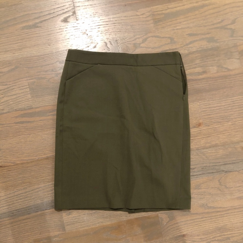 Theory Dark Green Work Skirt